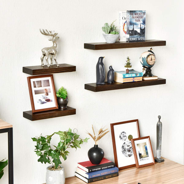 Millwood Pines 2 Piece Pine Solid Wood Floating Shelf & Reviews Wayfair